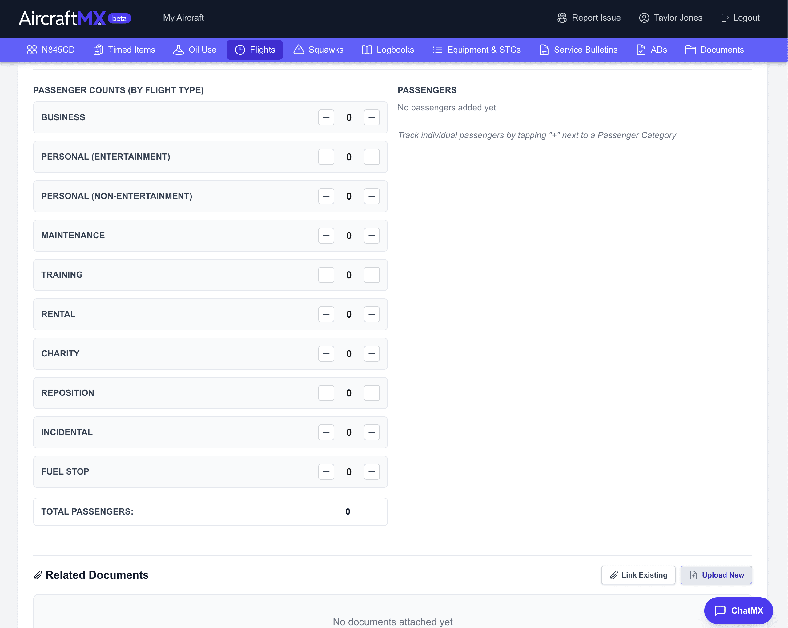 Multi-user partnership view with shared aircraft data and role-based access