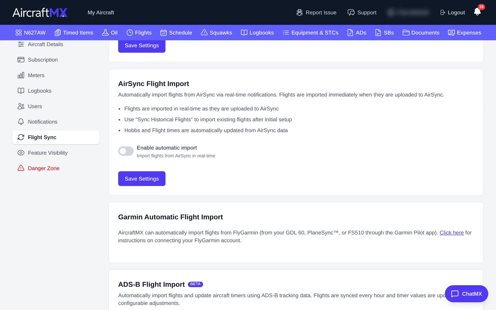 AirSync Flight Import