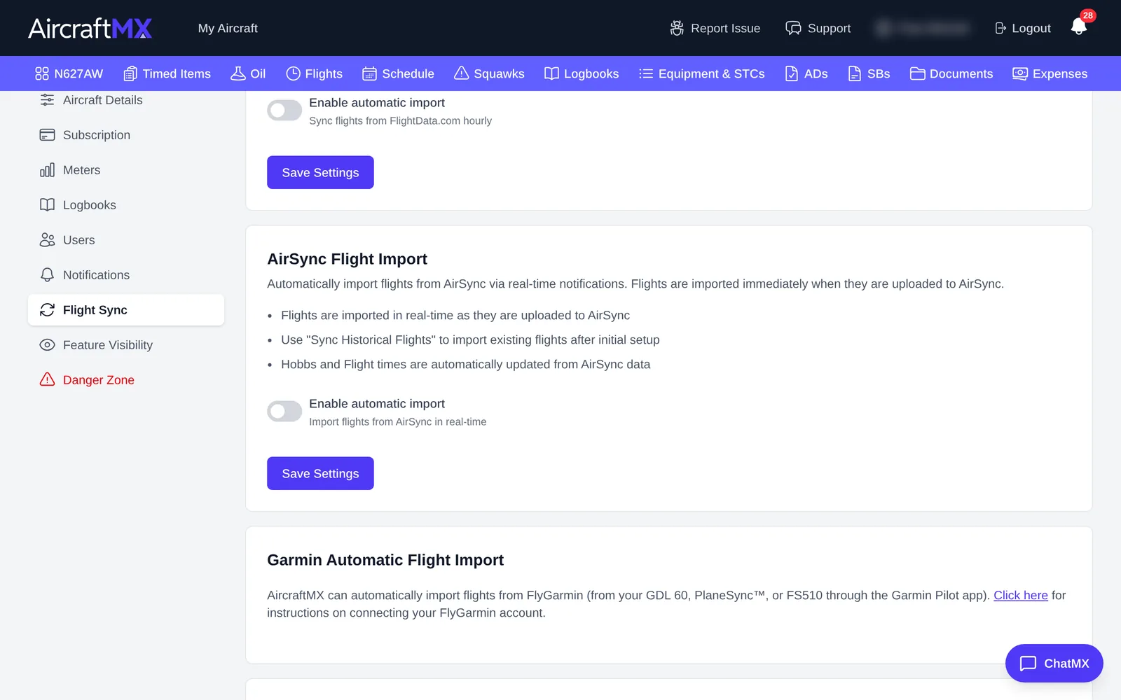 ADS-B Flight Import