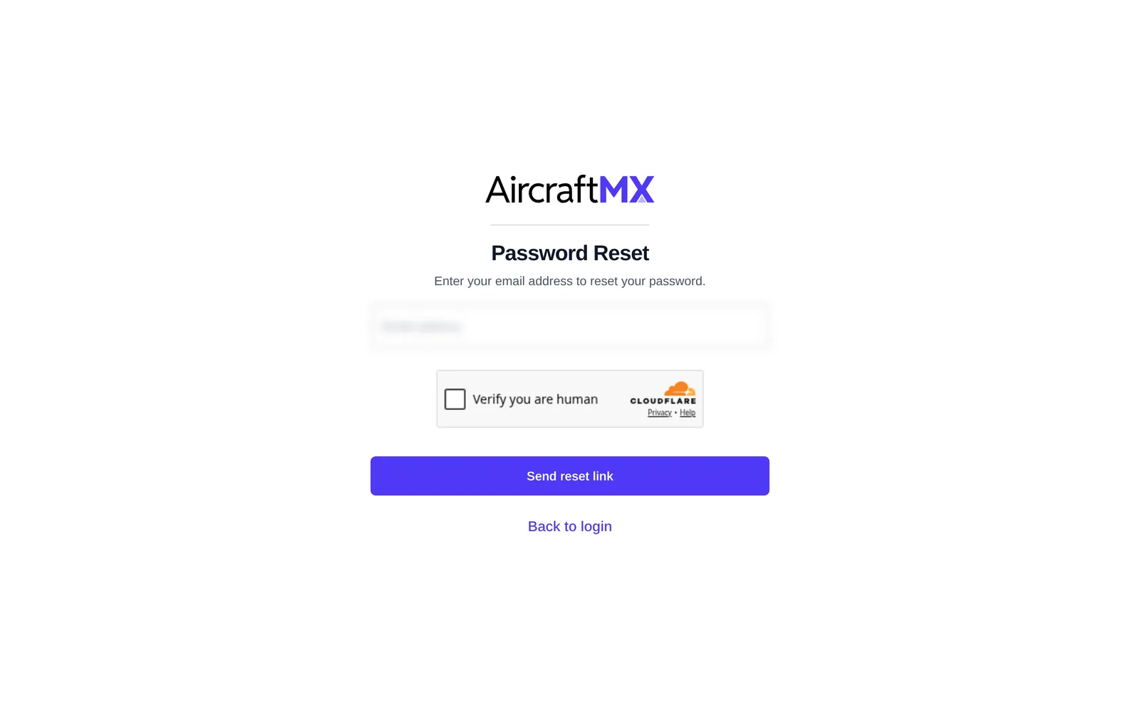 Password Reset page