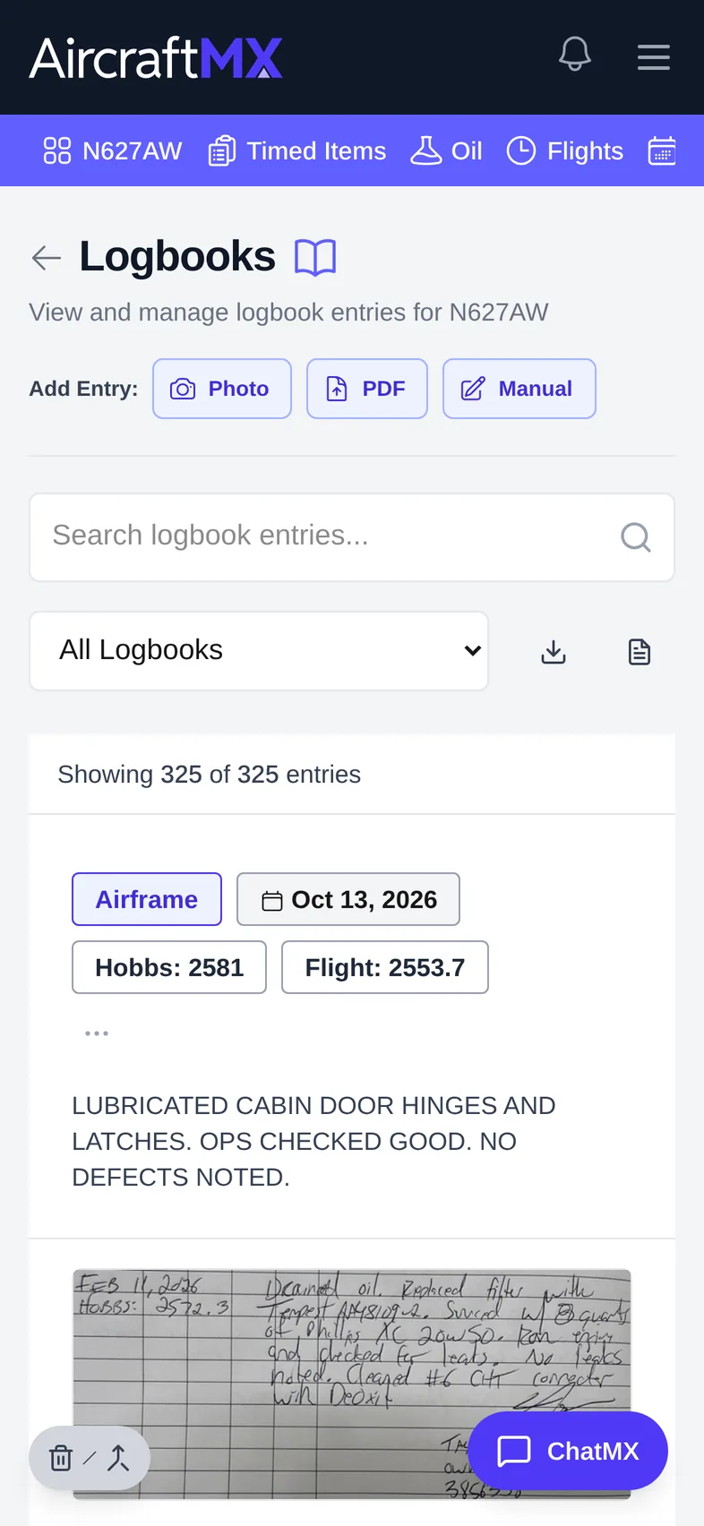 add a logbook entry manually mobile 01