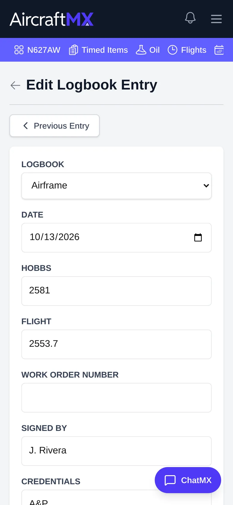 add a logbook entry manually mobile 03
