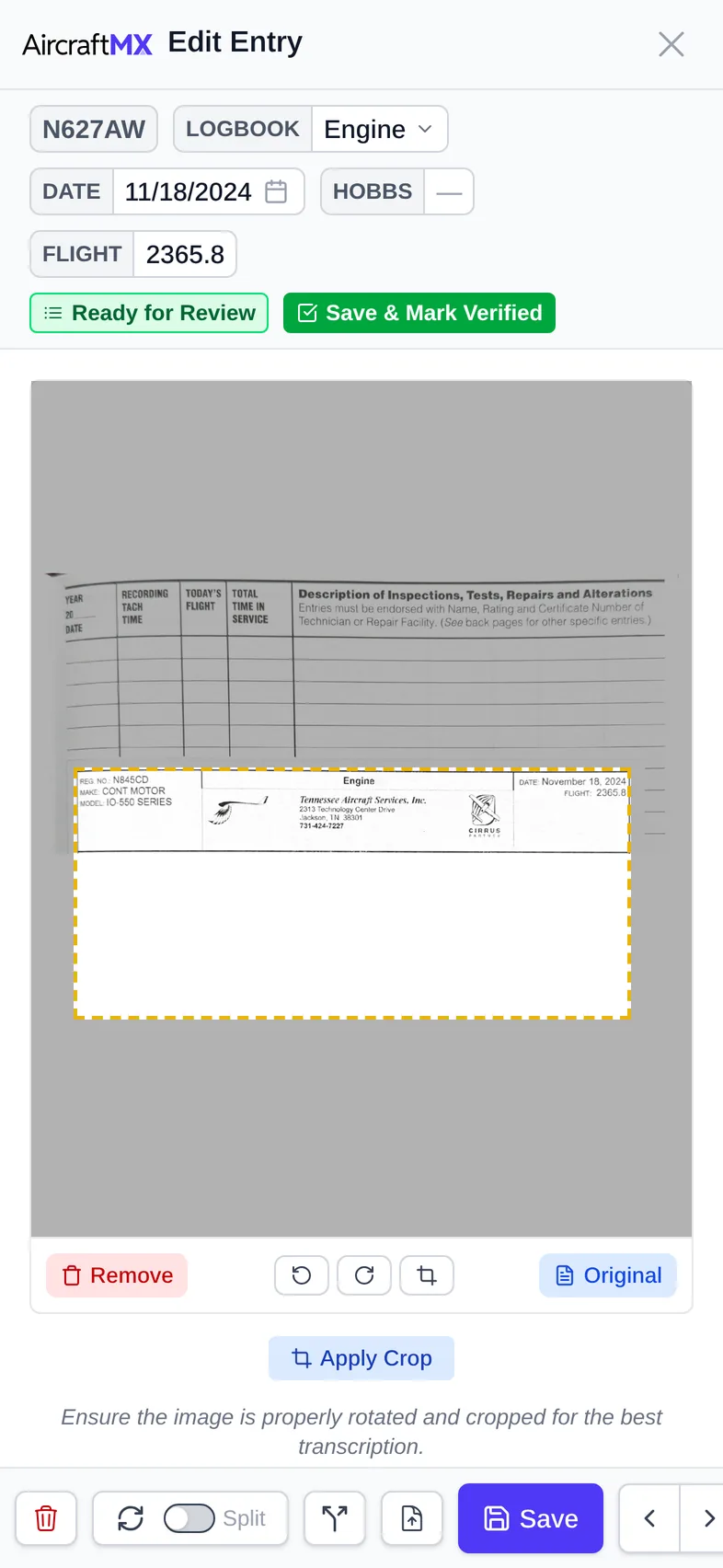 review and verify logbook entries mobile 01