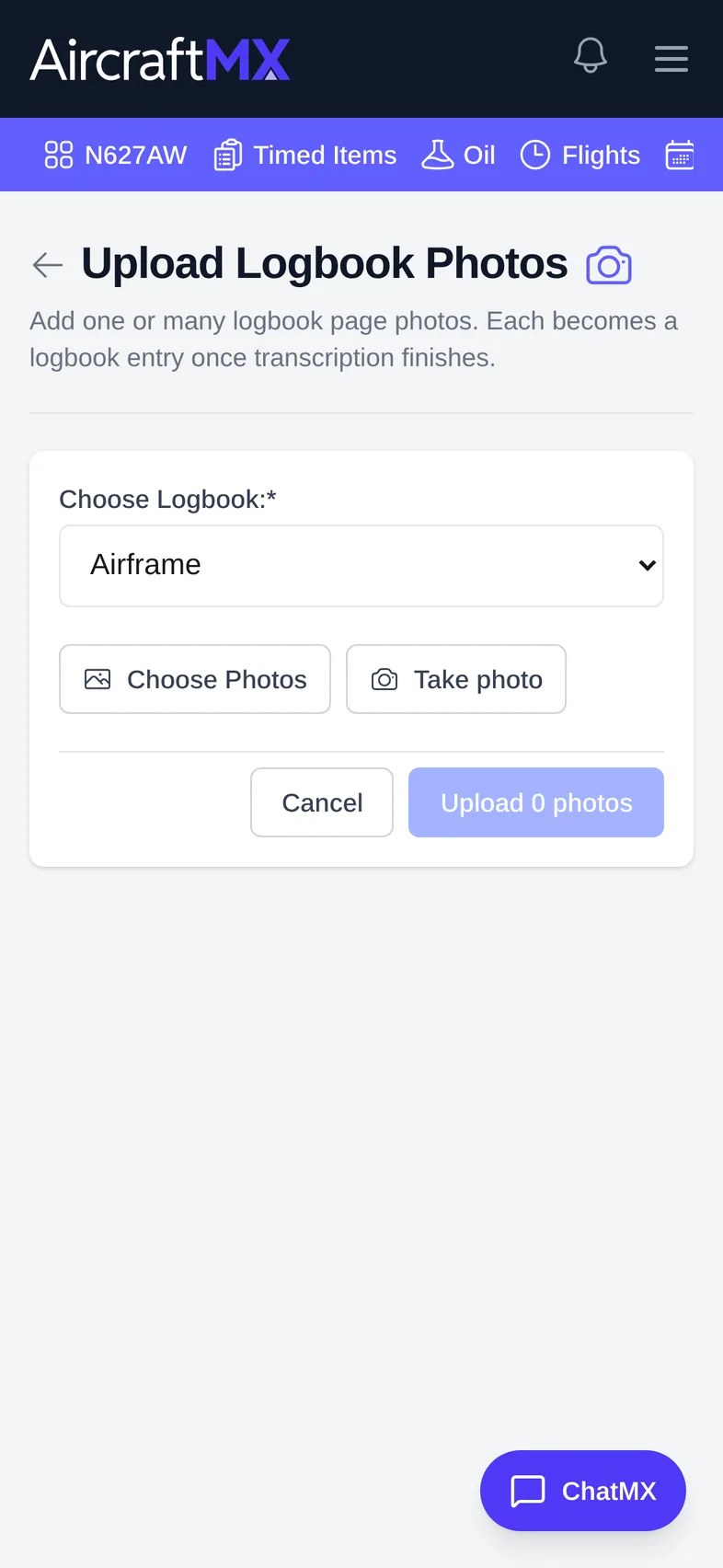 upload a logbook entry from your phone mobile 01