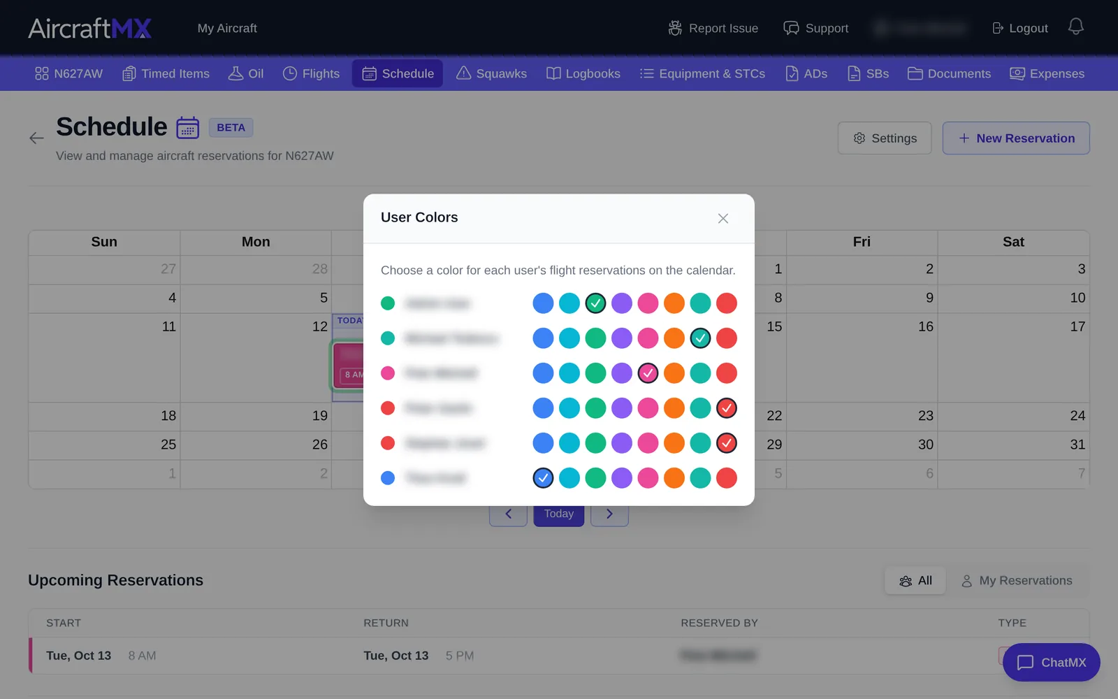 User Colors dialog