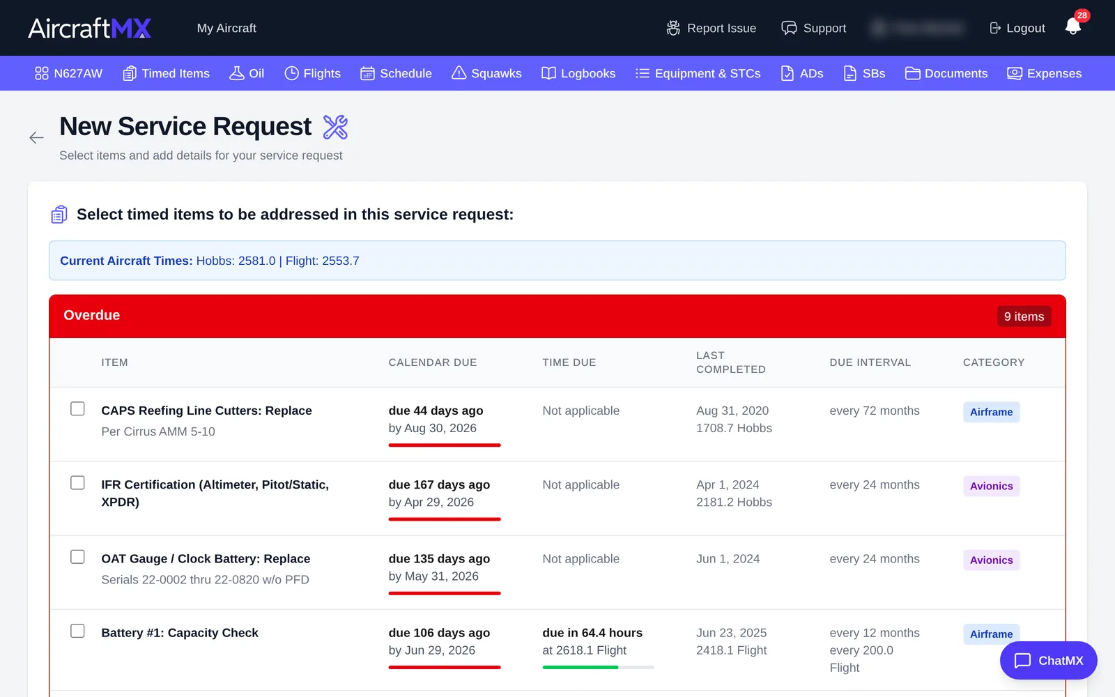 New service request form