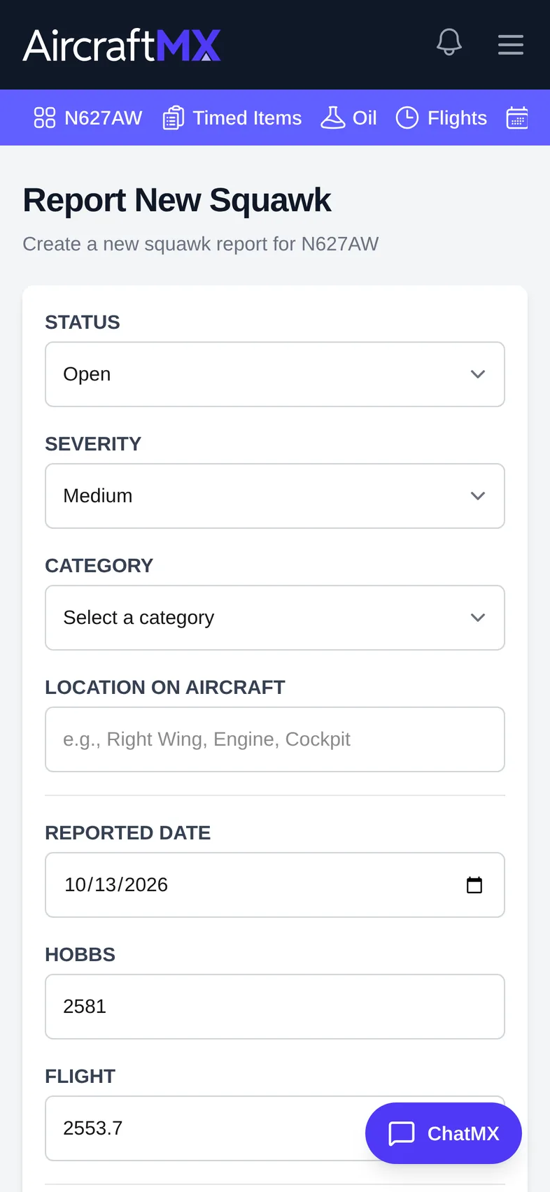 report and resolve squawks mobile 02