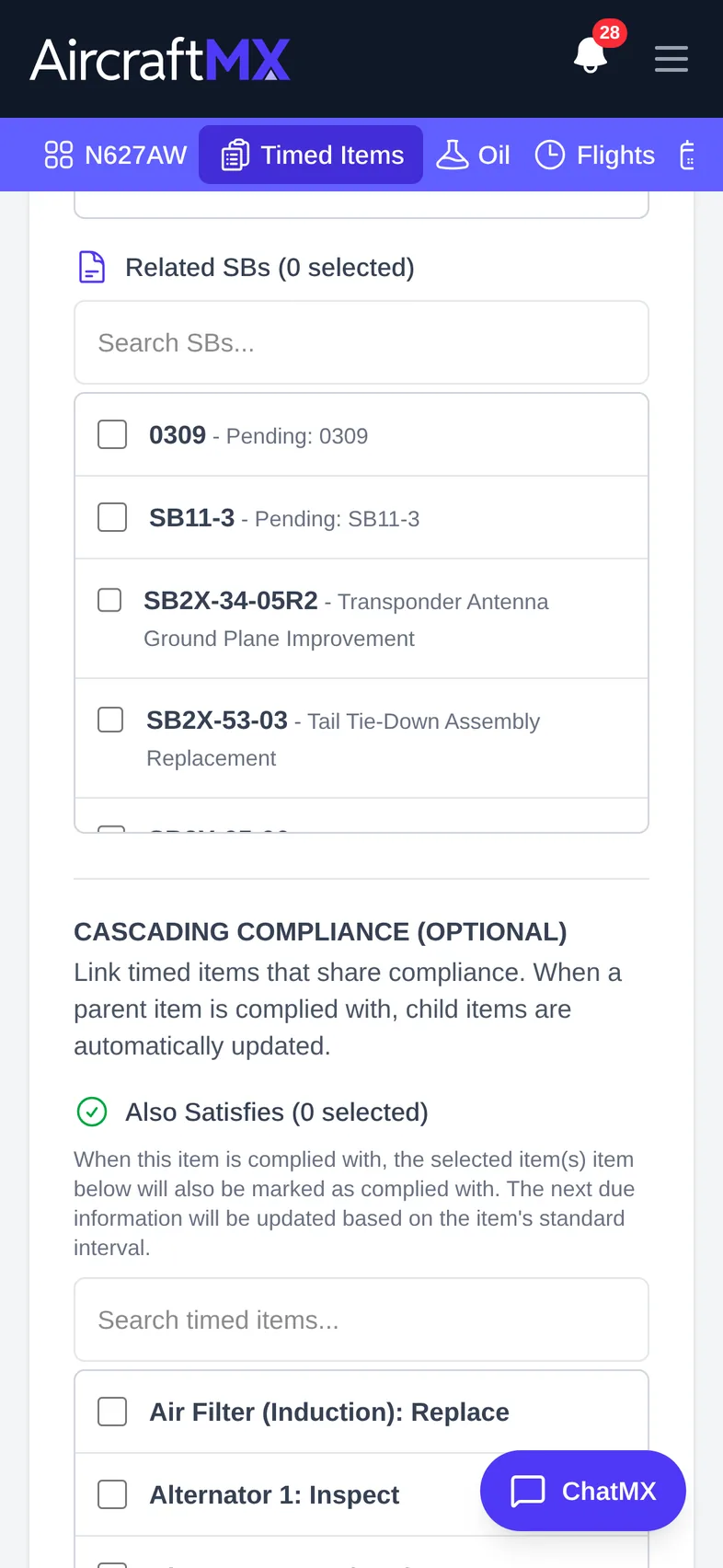 related items and cascading compliance mobile 03
